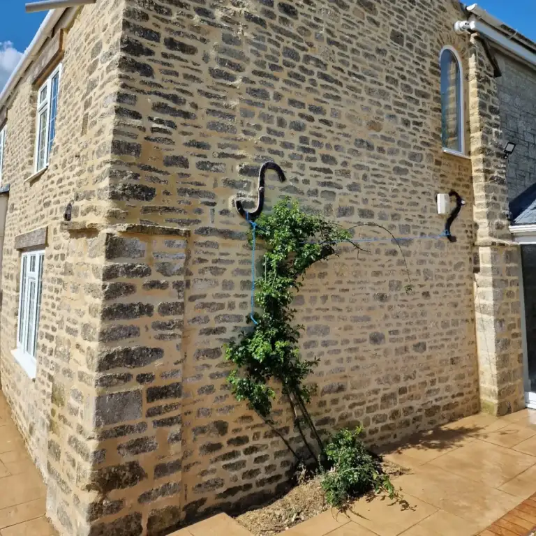 Cotswold stone house after a full lime mortar repoint