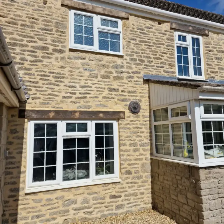 Cotswold stone house after a full lime mortar repoint